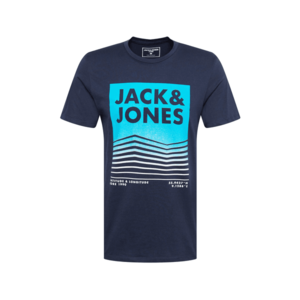 JACK & JONES Tricou 'BOOSTER' bleumarin / turcoaz / alb imagine