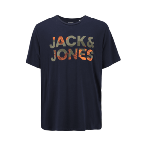 Jack & Jones Plus Tricou 'Soldier' bleumarin / portocaliu / gri imagine