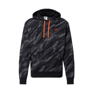 Nike Sportswear Bluză de molton negru / portocaliu / gri imagine
