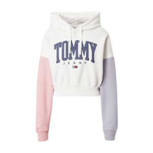 Tommy Jeans Bluză de molton alb murdar / mov liliachiu / roz / albastru porumbel imagine