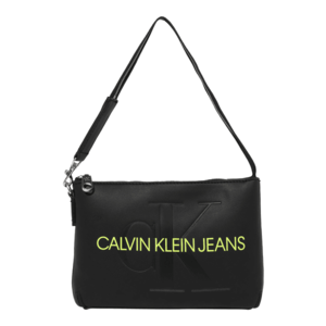 Calvin Klein Jeans Geantă de umăr negru / verde kiwi imagine