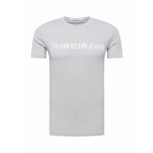 Calvin Klein Jeans Tricou gri argintiu / alb imagine