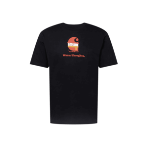 Carhartt WIP Tricou negru / alb / portocaliu homar / portocaliu imagine