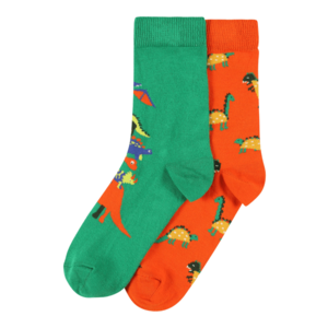 Happy Socks Șosete 'Dino' portocaliu închis / verde / albastru regal / galben citron / galben muștar imagine