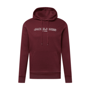 JACK & JONES Bluză de molton 'BANK' roșu vin / alb imagine