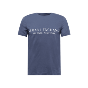 ARMANI EXCHANGE Tricou albastru marin / alb imagine
