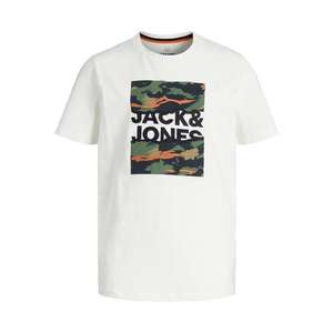Jack & Jones Junior Tricou 'Cameron' alb murdar / portocaliu închis / kaki / negru imagine