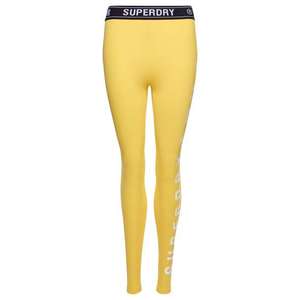 Superdry Pantaloni sport galben / negru / alb imagine