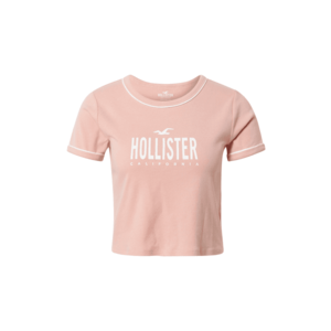 HOLLISTER Tricou roz / alb imagine