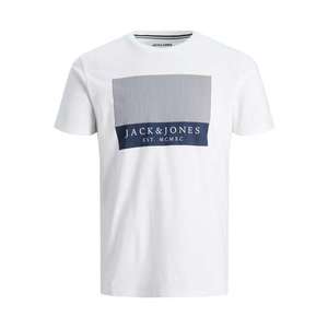JACK & JONES Tricou 'TROKE' alb / albastru marin imagine