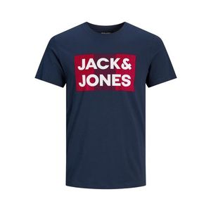 Jack & Jones Plus Tricou bleumarin / alb / roșu deschis imagine