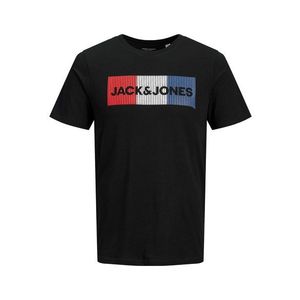 Jack & Jones Plus Tricou negru / alb / roșu / bleumarin imagine