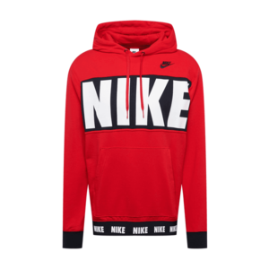 Nike Sportswear Bluză de molton roșu / alb / negru imagine
