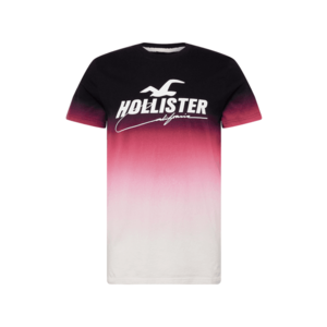 HOLLISTER Tricou alb / roz / negru imagine