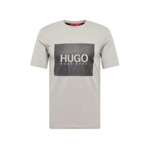 HUGO Tricou 'Dolive' negru / gri deschis imagine
