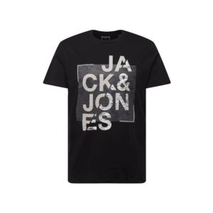 JACK & JONES Tricou 'SPACE' negru / alb / gri / grej imagine