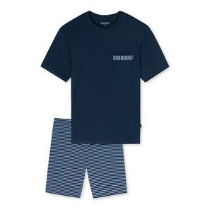 SCHIESSER Pijama scurtă albastru închis / alb / azuriu imagine