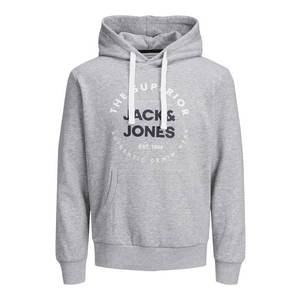 JACK & JONES Bluză de molton alb / negru / gri amestecat imagine