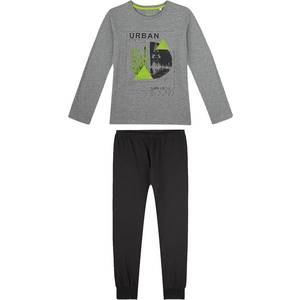 SANETTA Pijamale gri amestecat / gri metalic / verde neon imagine