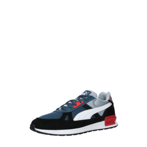 PUMA Sneaker low negru / alb / albastru fumuriu / roșu pepene / albastru deschis imagine
