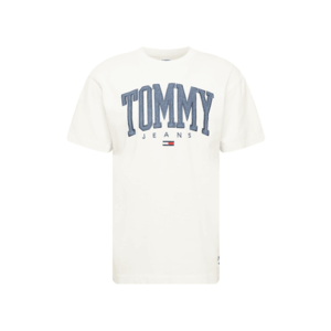 Tommy Jeans Tricou ecru / albastru fumuriu / roșu imagine