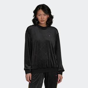 ADIDAS ORIGINALS Bluză de molton ' Velvet Embossed adidas Originals Monogram Sweatshirt ' negru imagine