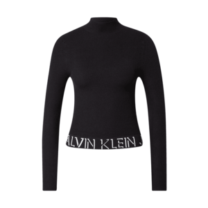 Calvin Klein Jeans Pulover negru / alb imagine