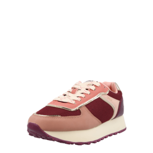 ONLY Sneaker low 'SONIA' roșu burgundy / rubiniu / roz pal / roz deschis / auriu imagine