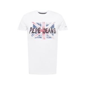 Pepe Jeans Tricou 'ROLAND' alb / negru / albastru marin / roșu pastel imagine
