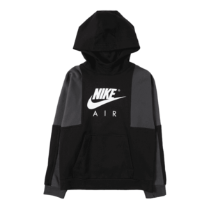 Nike Sportswear Bluză de molton negru / gri amestecat / alb imagine