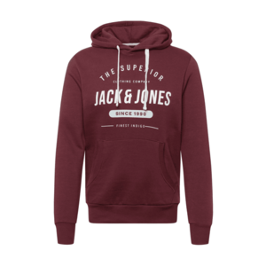 JACK & JONES Bluză de molton 'Herro' roșu vin / alb imagine