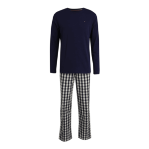 Tommy Hilfiger Underwear Pijama lungă bleumarin / alb / galben lămâie imagine