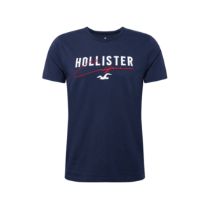 HOLLISTER Tricou bleumarin / alb / roșu imagine