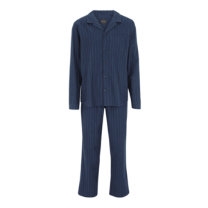 SCHIESSER Pijama lungă albastru marin / albastru deschis / roșu carmin imagine