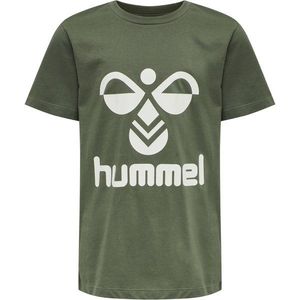 Hummel Tricou 'Tres' verde închis / alb imagine