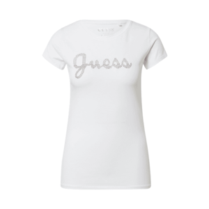 GUESS Tricou alb / argintiu imagine