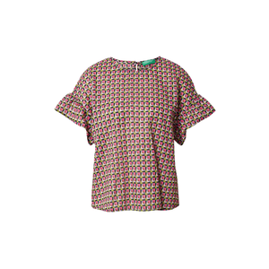 UNITED COLORS OF BENETTON Bluză oliv / alb / roz / negru imagine