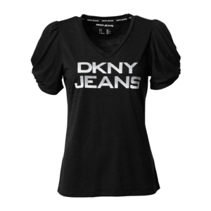 DKNY Tricou negru / argintiu imagine