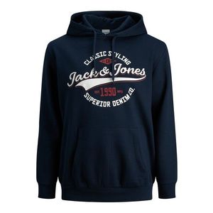 Jack & Jones Plus Bluză de molton bleumarin / alb / roșu bordeaux imagine