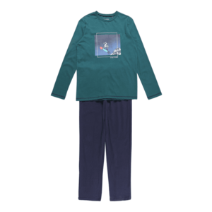 SCHIESSER Pijamale 'Winter Escape' alb / bleumarin / verde închis imagine