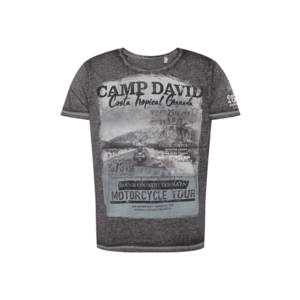 CAMP DAVID Tricou negru amestecat / gri imagine