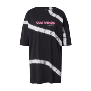 River Island T-Shirt 'PARADIS' negru / alb / roz imagine