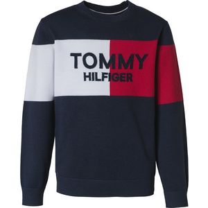 TOMMY HILFIGER Pulover alb / roșu / albastru noapte imagine