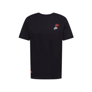 Nike Sportswear Tricou negru / alb / roșu deschis / albastru regal / portocaliu imagine