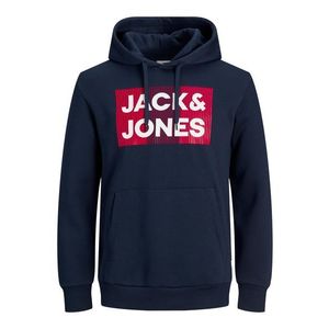 Jack & Jones Plus Bluză de molton 'JJECORP' bleumarin / roșu / alb imagine