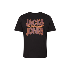 Jack & Jones Plus Tricou negru / mov zmeură / portocaliu imagine