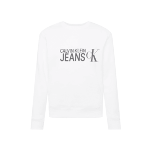 Calvin Klein Jeans Bluză de molton 'SEASONAL' alb / negru imagine