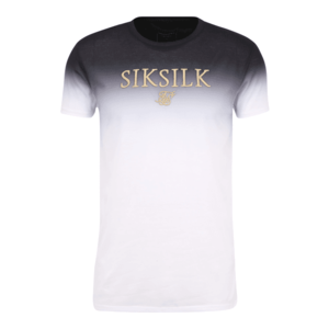 SikSilk Tricou alb / negru / auriu imagine