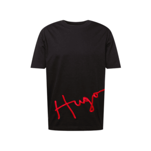 HUGO Tricou 'Dresco' negru / roșu imagine