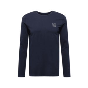 Marc O'Polo DENIM Tricou 'T-shirt LS small logo print' albastru noapte / alb imagine